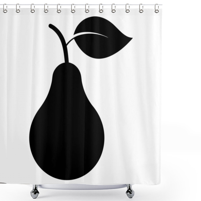 Personality  Monochromatic Pear Illustration - Minimalist Fruit Art, Black And White Pear Design, Botanical Artwork, Simple Fruit Drawing Shower Curtains