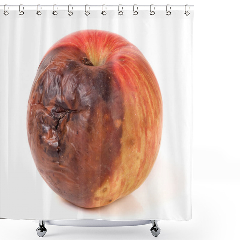 Personality  Rotten Apple Isolated On A White Background Shower Curtains