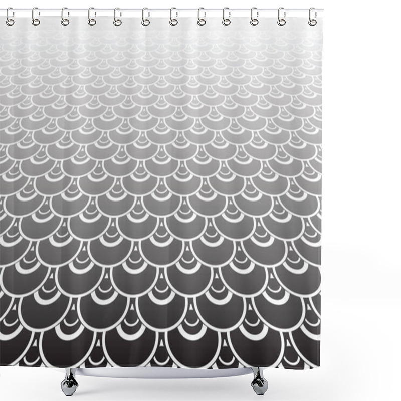 Personality  Diminishing Perspective Of Fish Scale Pattern. Shower Curtains