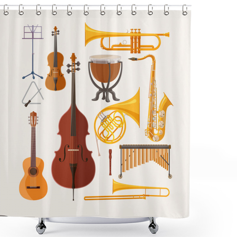 Personality  Music Instruments. Shower Curtains