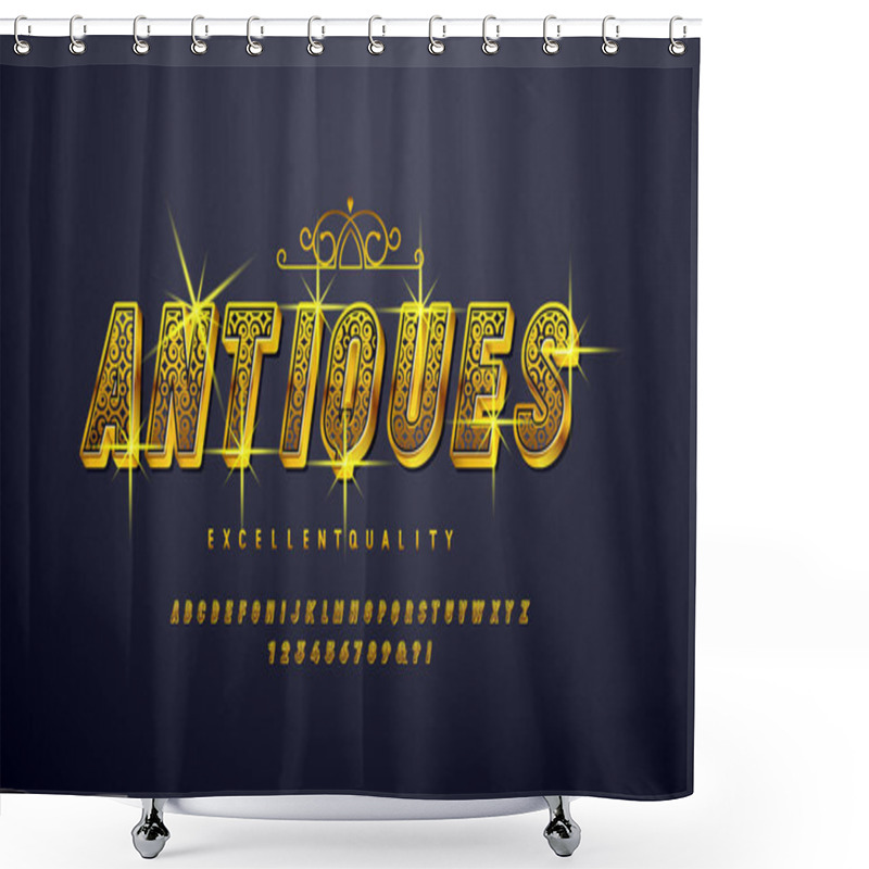 Personality  3d Font And Alphabe Shower Curtains