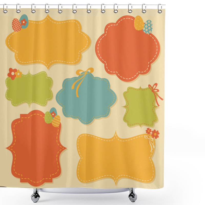 Personality  Easter Labels Collection Shower Curtains