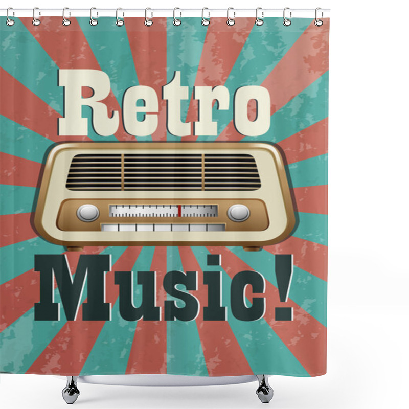 Personality  Retro Music Shower Curtains