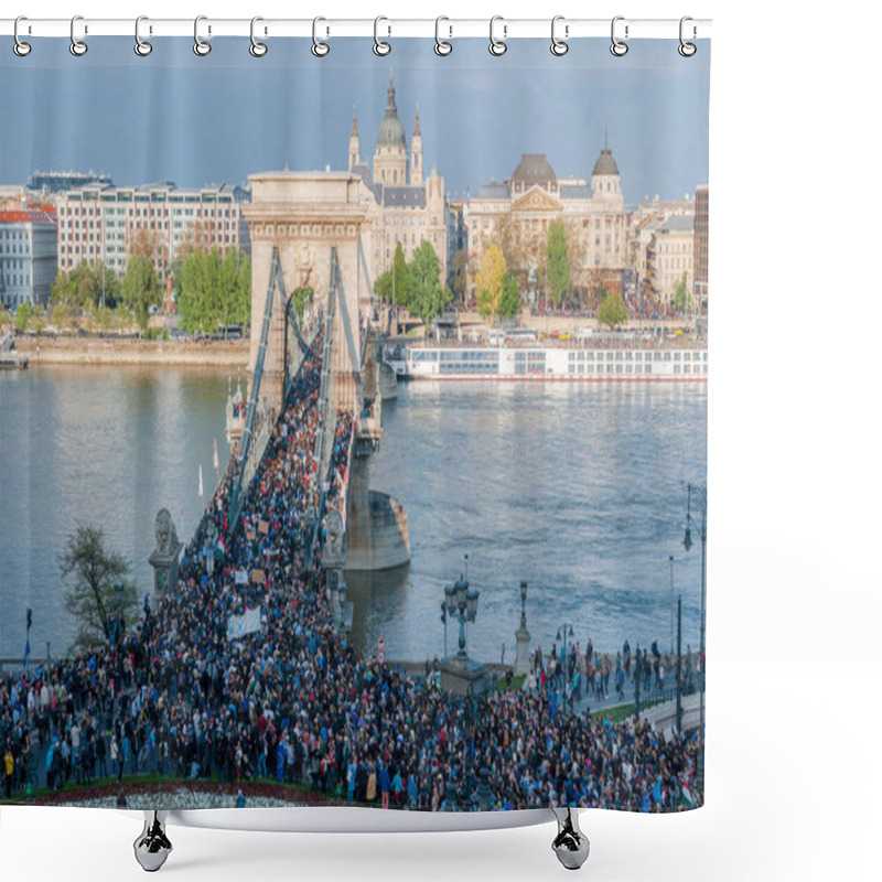 Personality  Chain Bridge In Budapest With The Parliament  Shower Curtains