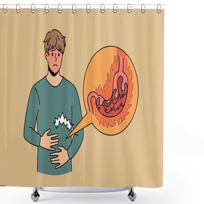 Personality  Heartburn And Digestive Problems Concept Shower Curtains