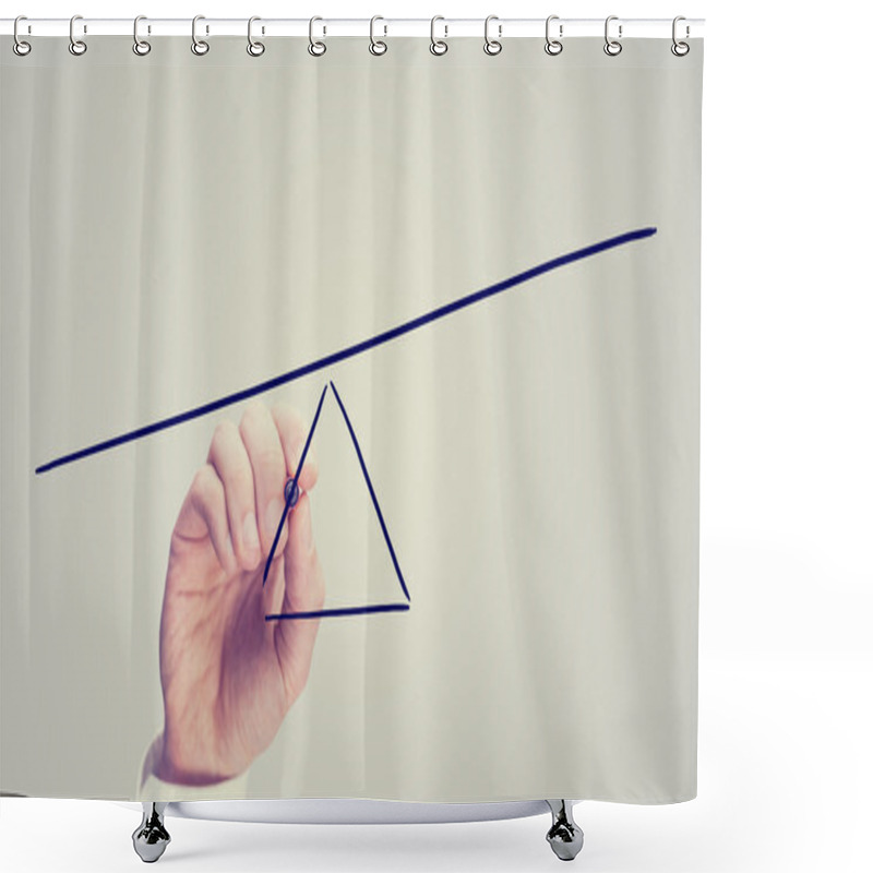 Personality  Seesaw Showing An Imbalance Shower Curtains