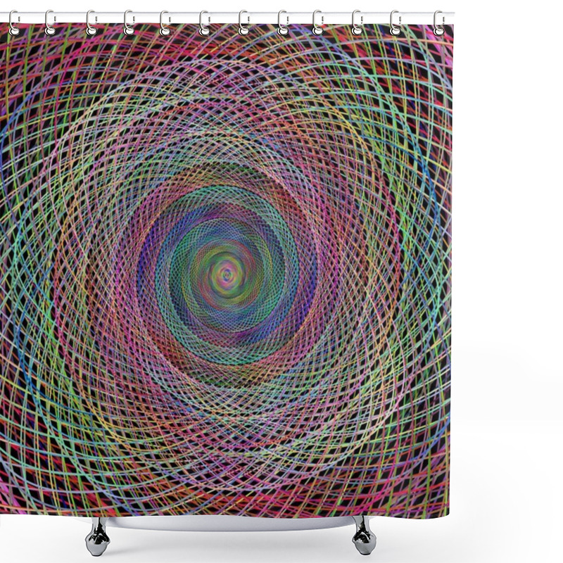 Personality  Hypnotic Spiral Fractal Art Design Background Shower Curtains