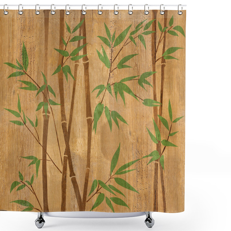 Personality  Bamboo Forest Background - Seamless Background - Wood Texture Shower Curtains