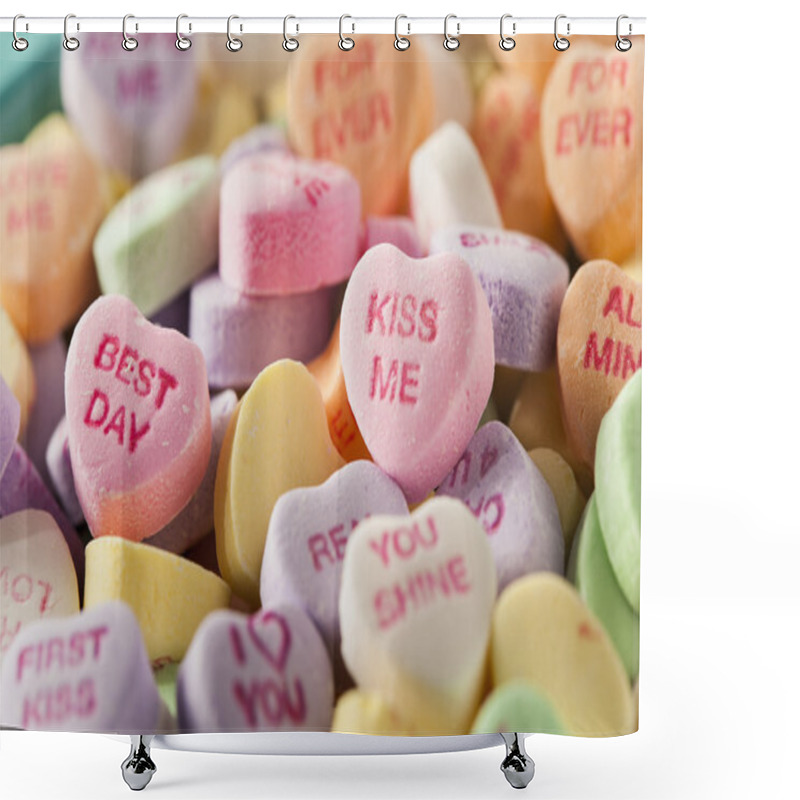 Personality  Candy Conversation Hearts For Valentine's Day Shower Curtains