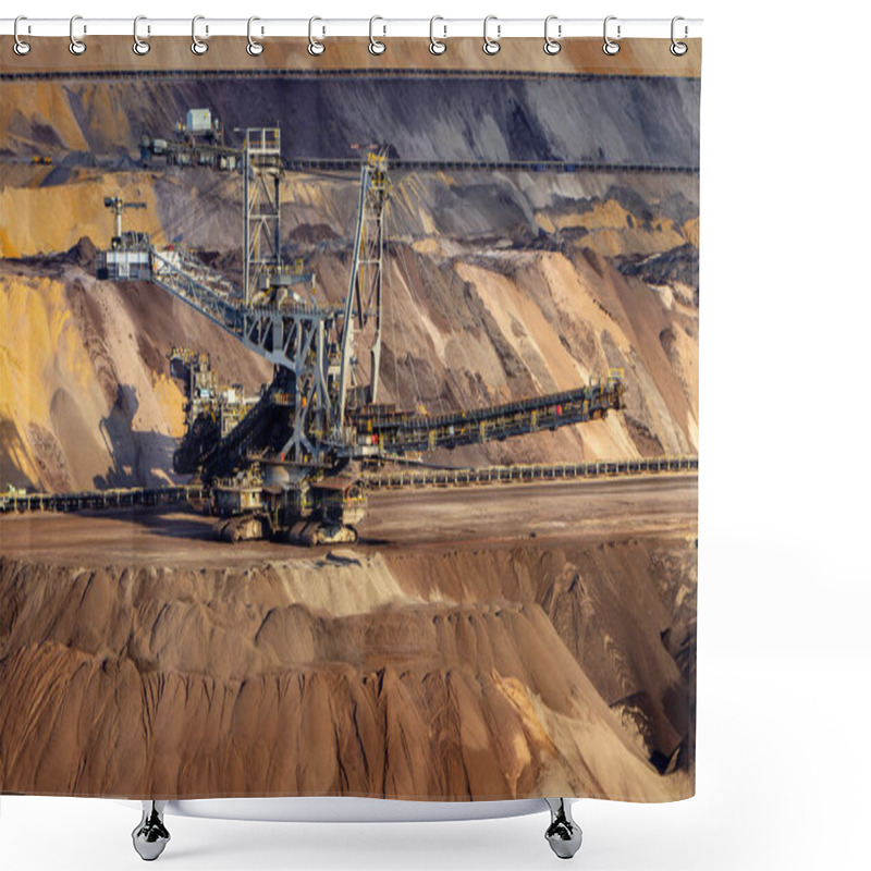 Personality  A Bucket-wheel Excavator Used In Strip Mining. Germany Shower Curtains