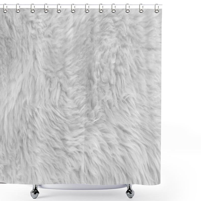 Personality  White Real Wool With Beige Top Texture Background. Light Cream Natural Sheep Wool.  Seamless Plush Cotton, Texture Of Fluffy Fur For Designers Shower Curtains