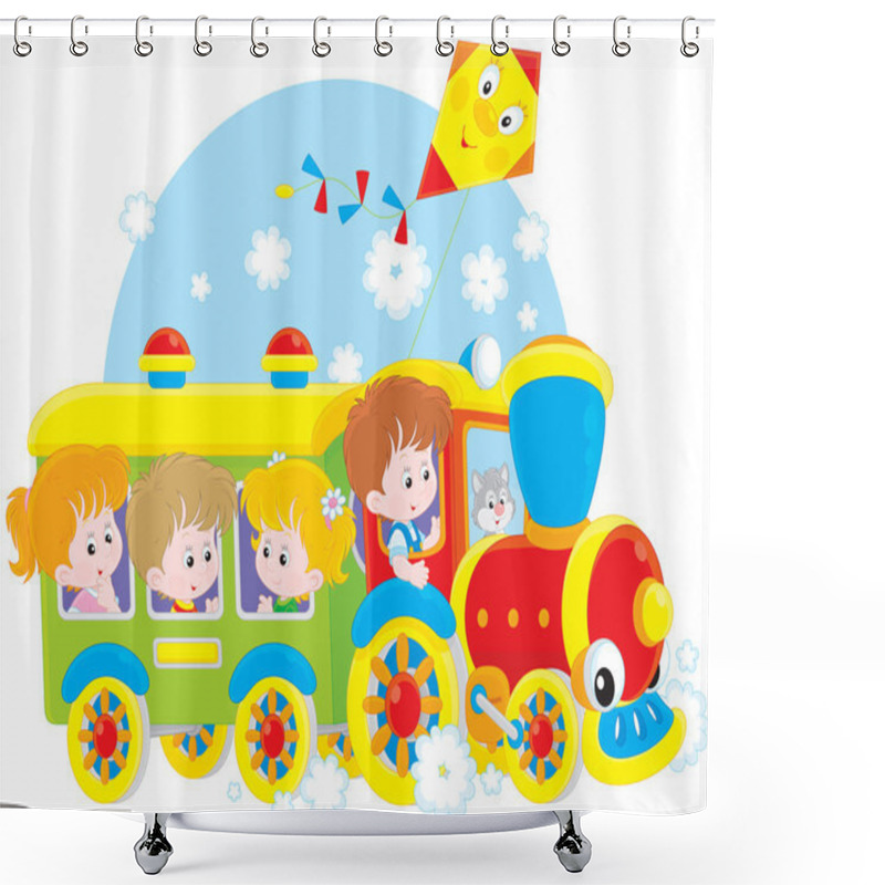 Personality  Children Travel By Train Shower Curtains