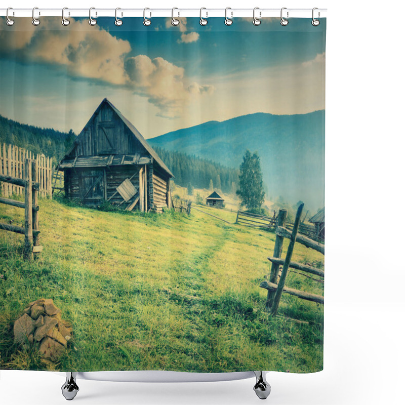 Personality  Mountain Village In The Carpathians Shower Curtains