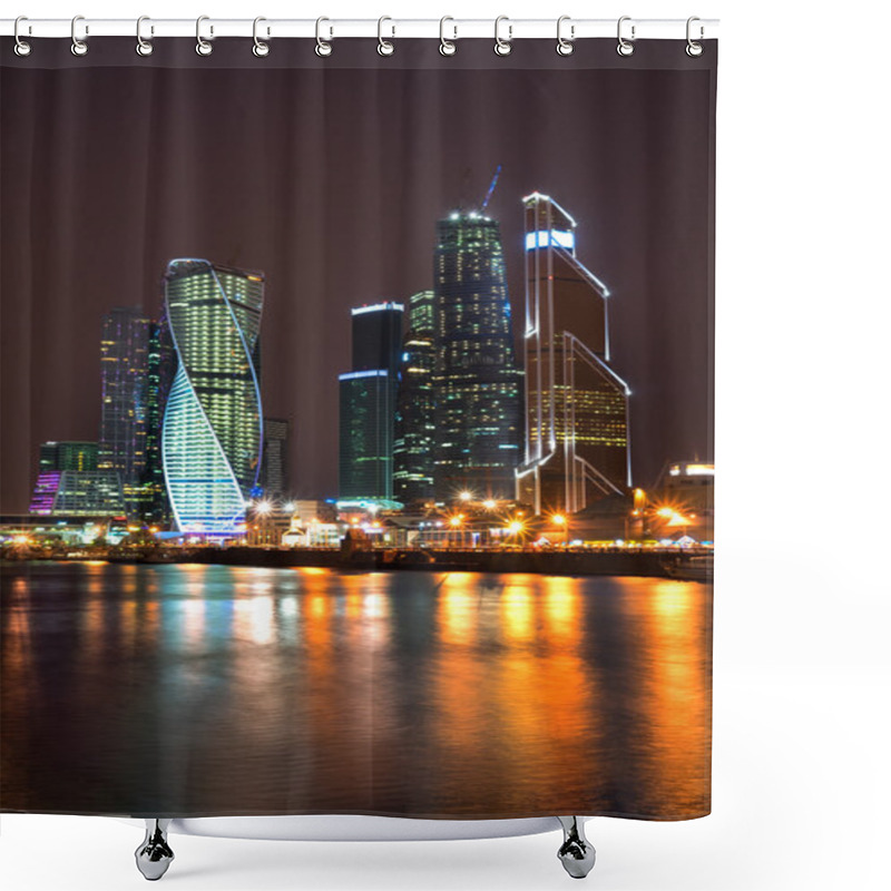 Personality  Beautiful Night View Skyscrapers International Business Center From The Moskow River Shower Curtains