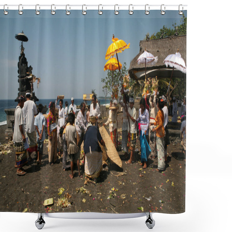 Personality  A Family Offering Prayers, Bali Shower Curtains