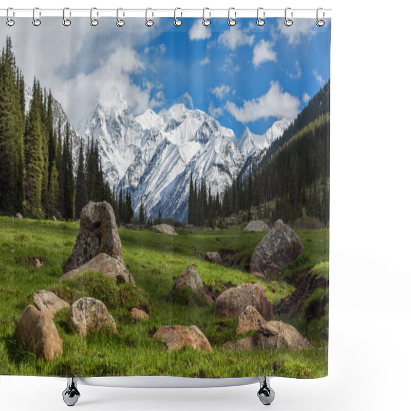 Personality  Landscape With Mountains, Kyrgyzstan Shower Curtains