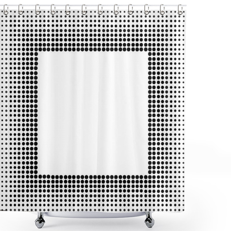 Personality  Halftone Sqaure Frame Shower Curtains