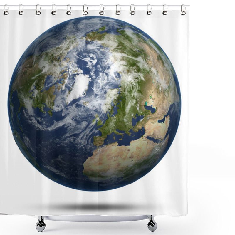 Personality  Arctic Map From Space White Isolated Shower Curtains