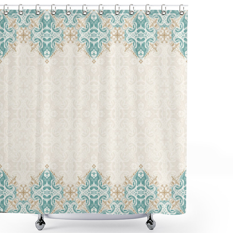 Personality  Seamless Border Vector Ornate In Eastern Style. Islam Pattern Shower Curtains