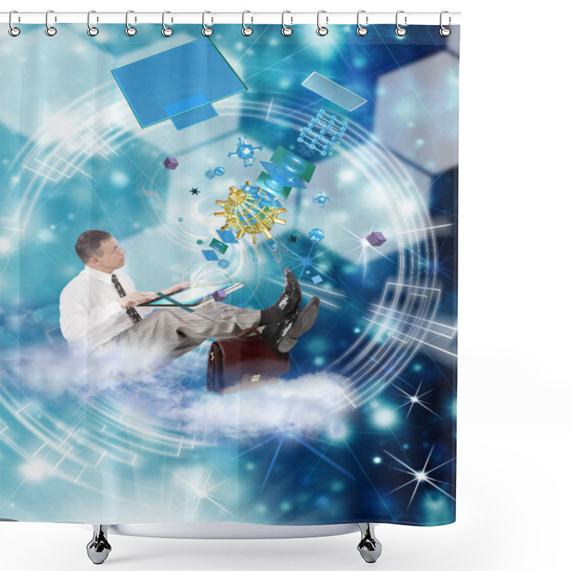 Personality  Internet Connection Technology.Cosmos Communication Shower Curtains