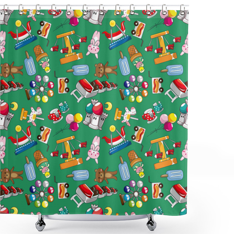 Personality  Seamless Playground Pattern Shower Curtains