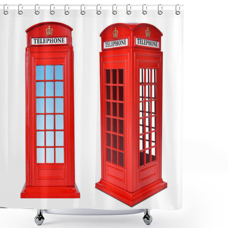 Personality  British Telephone Box Shower Curtains