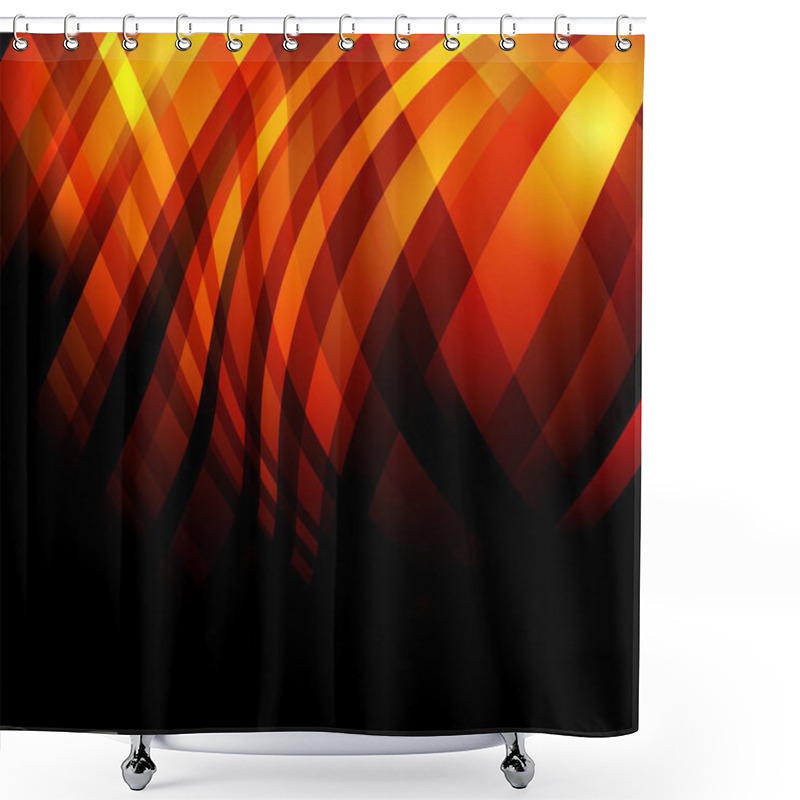 Personality  Abstract Background With Gold And Red Wavy Stripes Shower Curtains