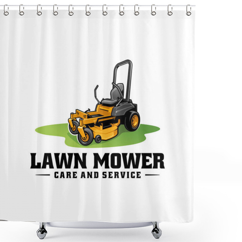 Personality  Lawn Mower Vector, Best For Logo, Illustration Or Other Advertisement Shower Curtains