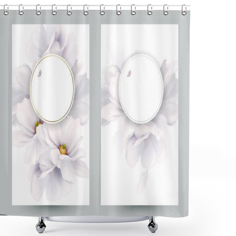 Personality  Invitation Wedding Cards With Magnolias Shower Curtains