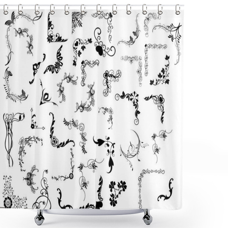 Personality  Flourish Elementary Corner Design Shower Curtains