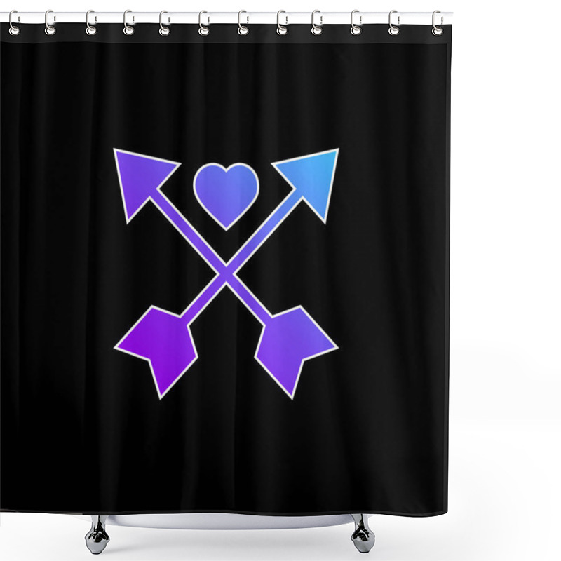 Personality  Arrows Blue Gradient Vector Icon Shower Curtains