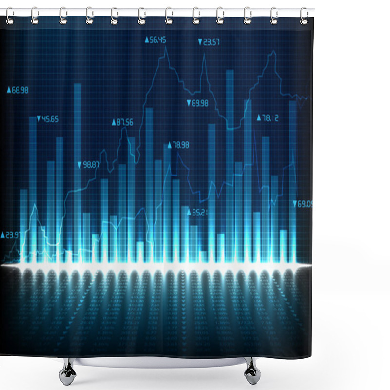 Personality  Financial Graph Chart Shower Curtains