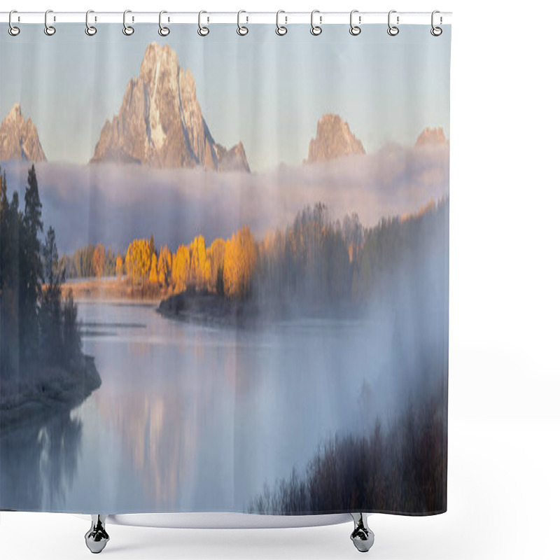 Personality  Sunrise At Oxbow Bend In Grand Teton National Park Shower Curtains