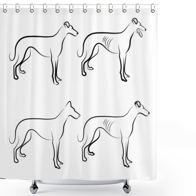 Personality  Greyhound Dogs Logo Vector Shower Curtains