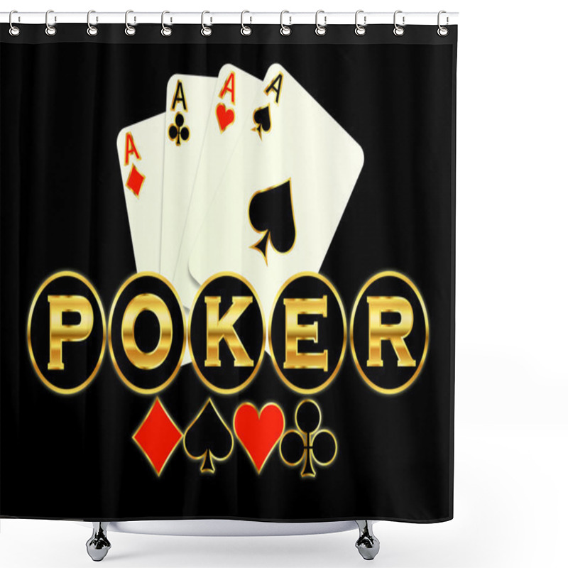 Personality  Poker Game Logo Illustration Abstract Background Shower Curtains