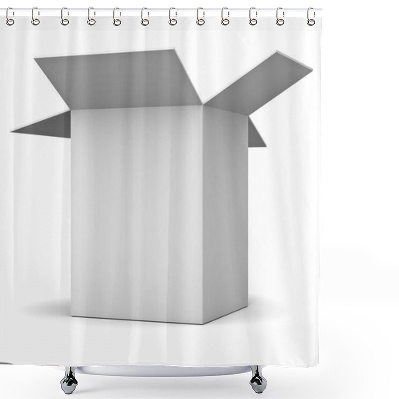 Personality  Blank Opened Cardboard Box Shower Curtains