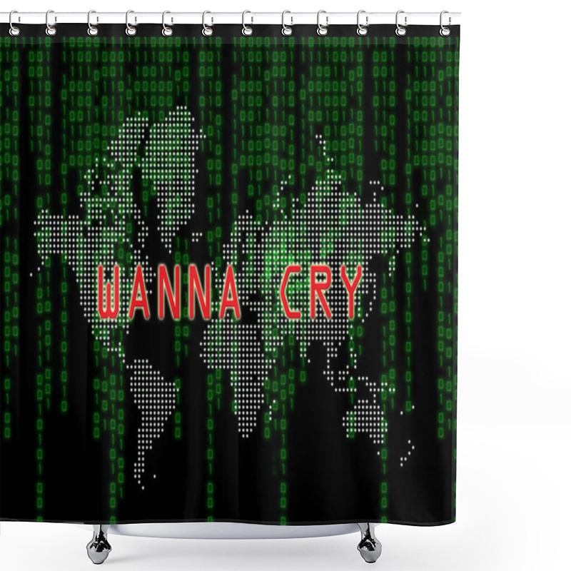 Personality  Wanna Cry Computer Virus Shower Curtains