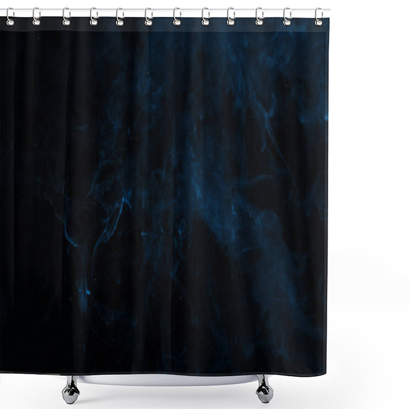 Personality  Abstract Dark Smoky Texture With Blue Swirl Shower Curtains