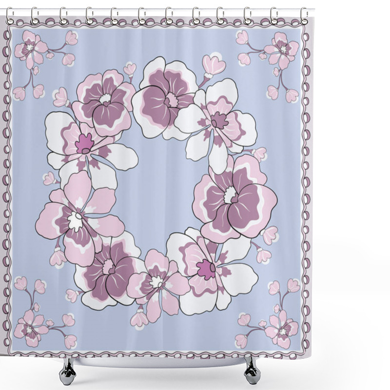 Personality  Spring Retro Floral Print. Shower Curtains