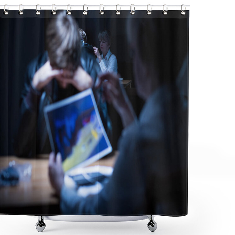 Personality  Worried Criminal During Hearing Shower Curtains