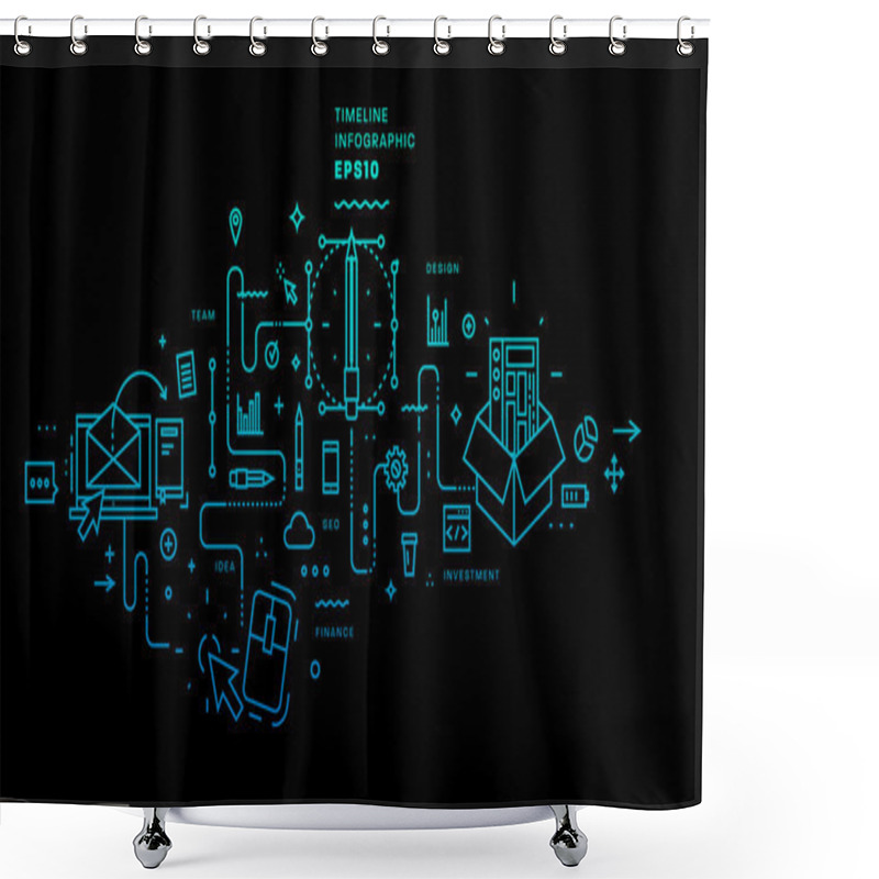 Personality  Set Of Application Development Icons Shower Curtains