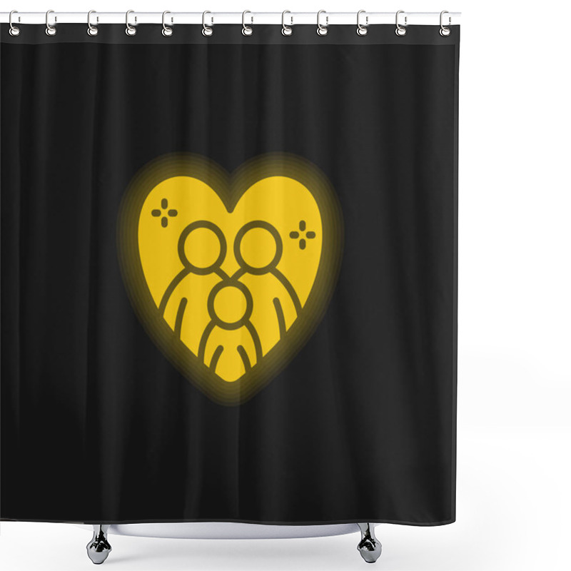 Personality  Adoption Yellow Glowing Neon Icon Shower Curtains