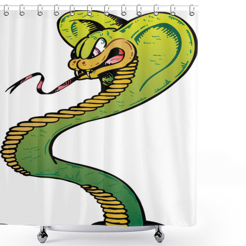 Personality  Angry Cobra snake vector illustration shower curtains