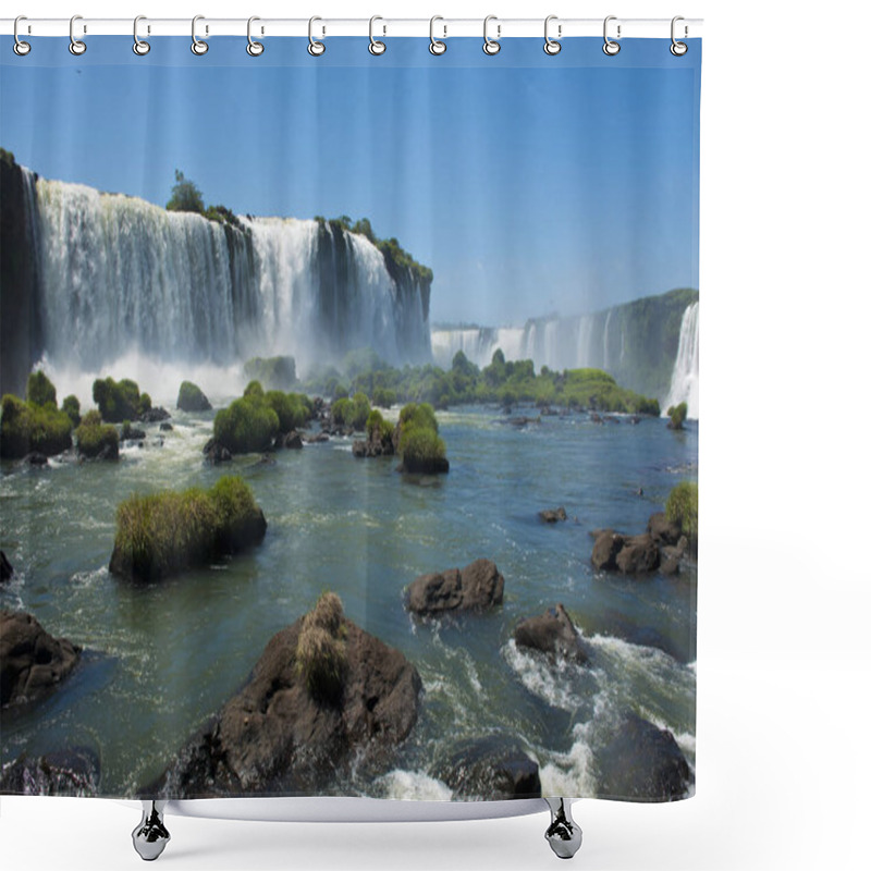 Personality  The Magnificent Garganta Del Diablo At The Iguazu Falls, One Of The Seven Natural Wonders Of The World Shower Curtains