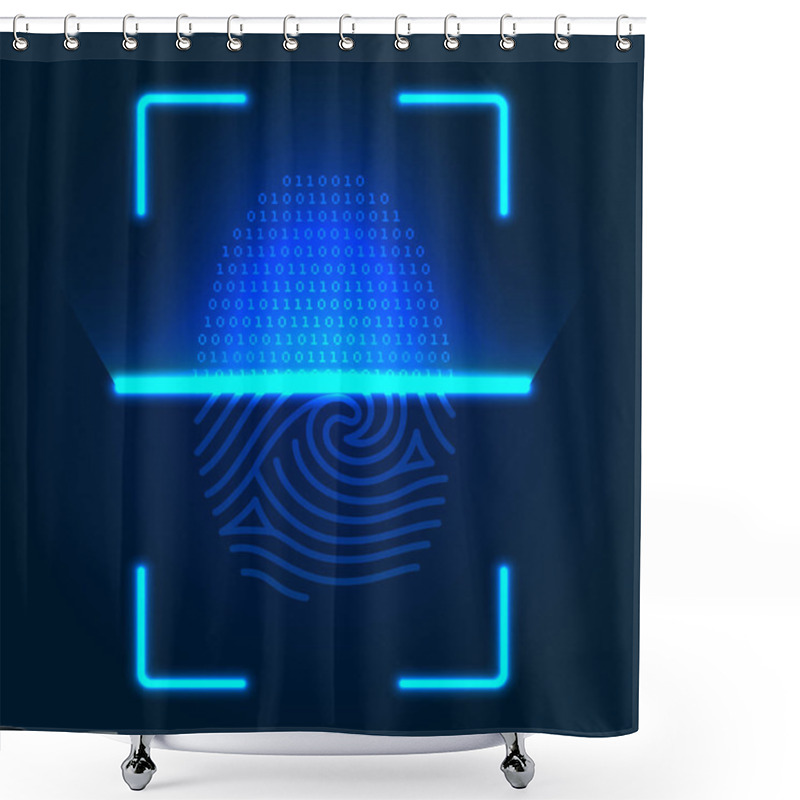 Personality  Futuristic Fingerprint Scanner.  Shower Curtains