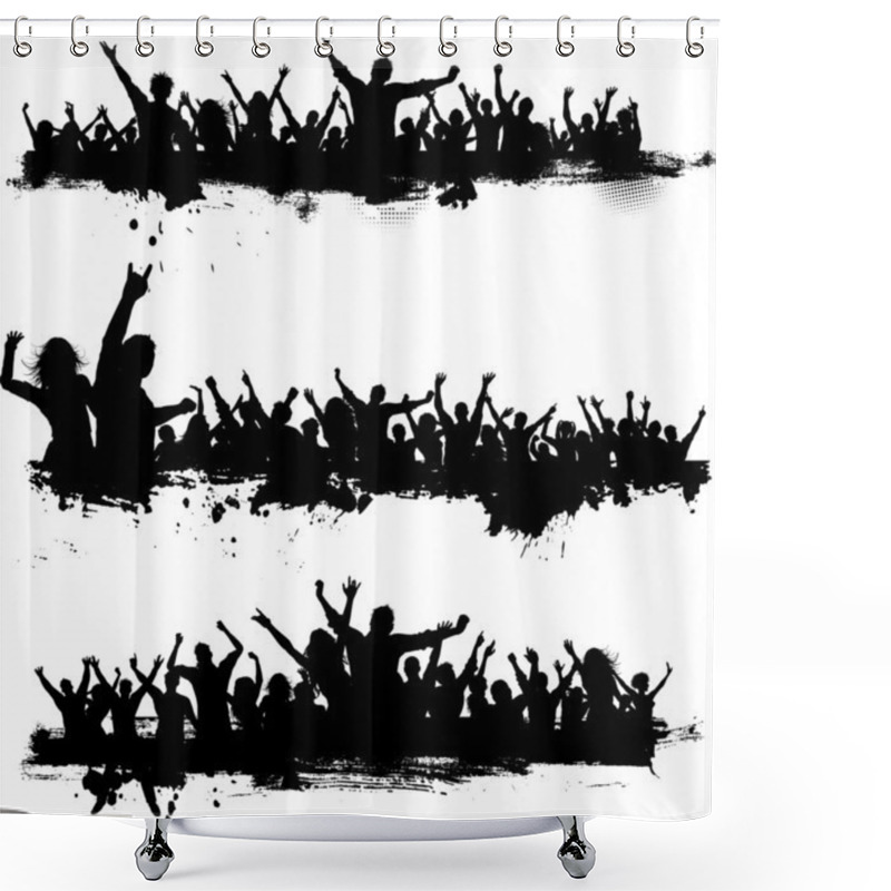 Personality  Grunge Party Crowds Shower Curtains