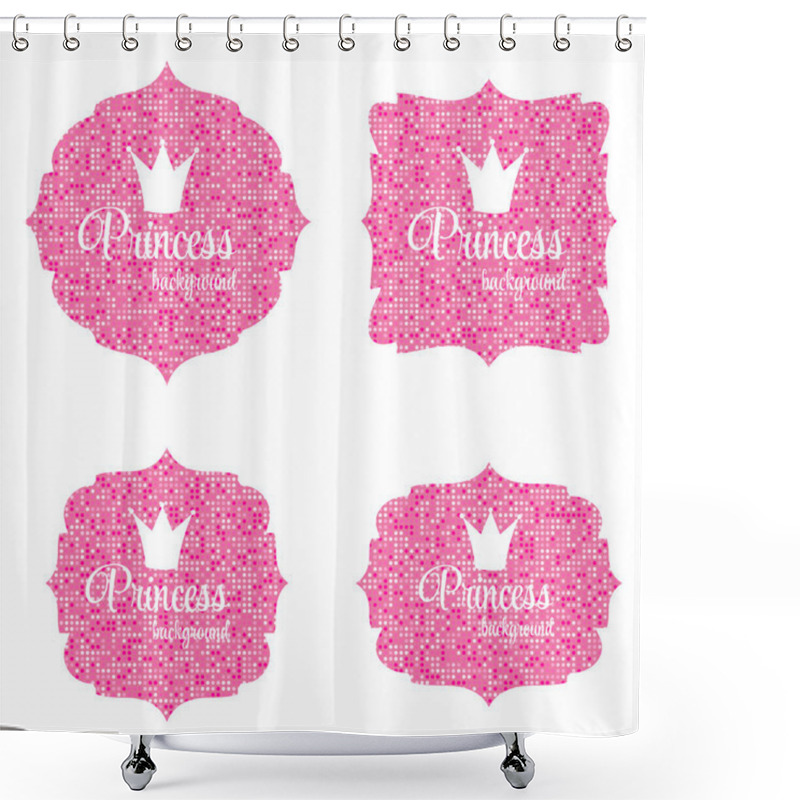 Personality  Princess Crown Frame Vector Illustration Shower Curtains