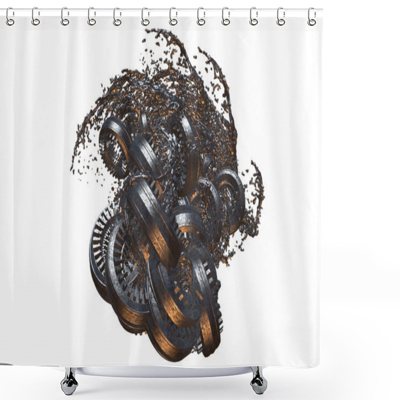 Personality  Morphing Metal Shower Curtains