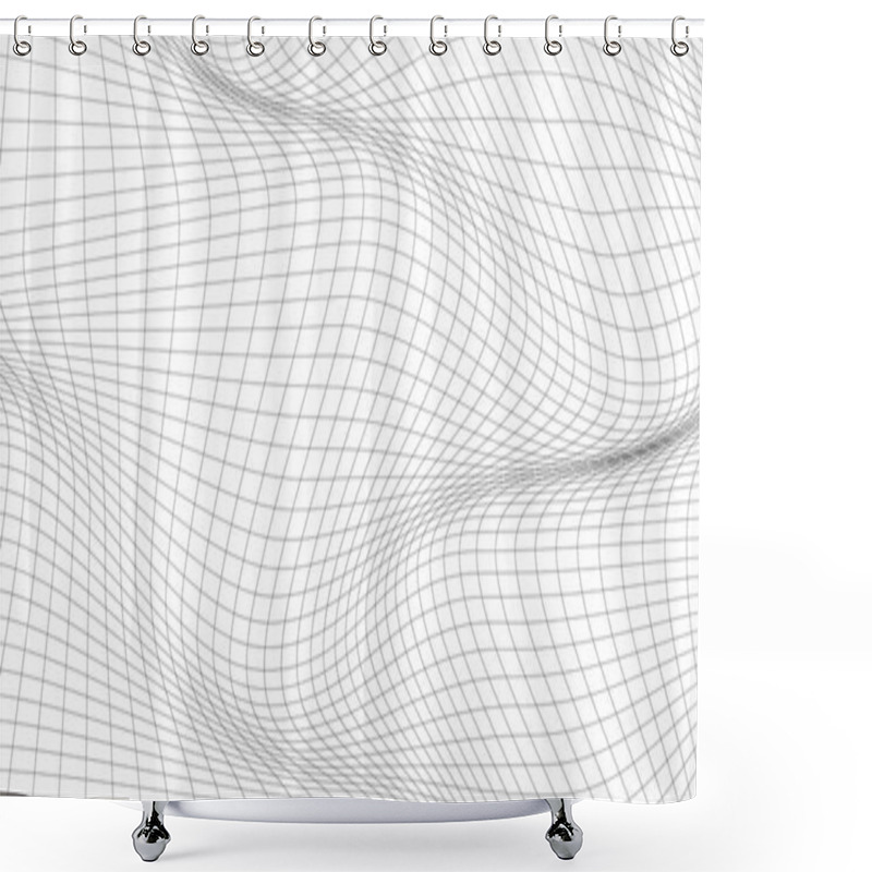 Personality  Abstract Black And White Vector Wave Background.  Shower Curtains