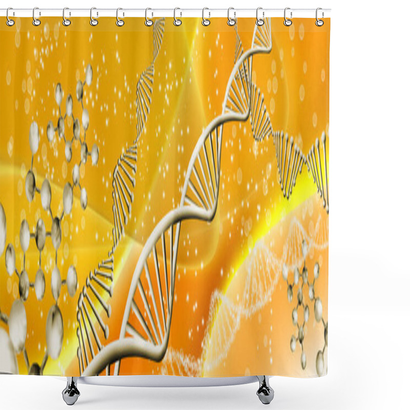 Personality  Image Of Dnk Chain On Orange Background Shower Curtains